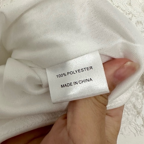 Pink Lily Boutique White Lace Short mini Dress size large - Picture 6 of 6